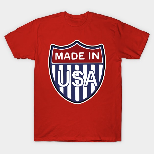 Made in USA Shield T-Shirt by xxtinastudio